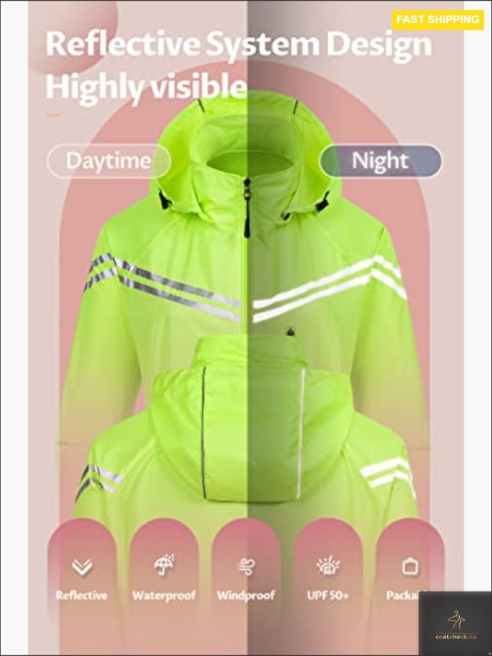 Lightweight Packable UPF 50+ Hoodie Cycling Jacket Detachable Hood Long Sleeve - Picture 2 of 7